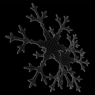 Snowflake Wireframe low poly mesh Stock Illustration