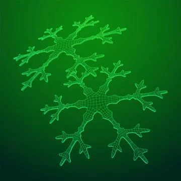Snowflake Wireframe low poly mesh Stock Illustration