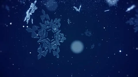 Snowflakes 3D falling loop Stock Footage 44749817
