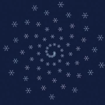 Snowflakes abstract design pattern on dark background Stockillustratie