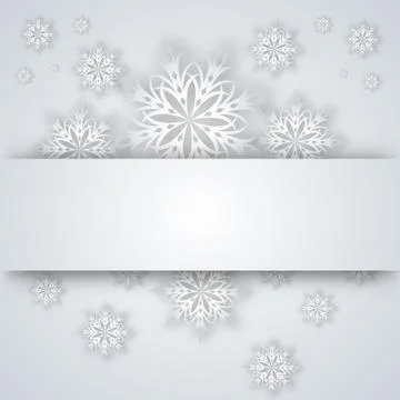 Snowflakes and tree on a paper background Stock Illustration