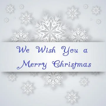 Snowflakes and tree on a paper background Stock Illustration