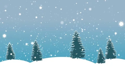 Snowflakes and Trees BG 库存影片 82709595