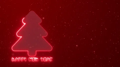 Snowflakes are falling on a dark red background, on the left is a glass Stock Footage 296326160