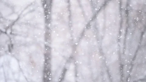 Snowflakes are seen falling during a heavy snowfall Видео 71277903