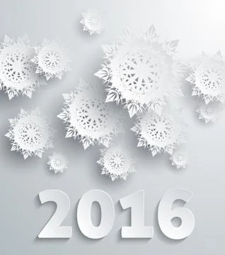 Snowflakes Background 2016 Stock Illustration