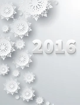 Snowflakes Background 2016 Stock Illustration