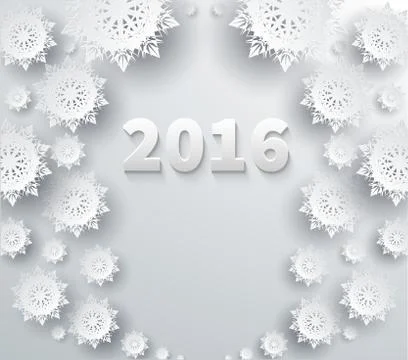 Snowflakes Background 2016 Stock Illustration