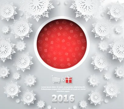 Snowflakes Background 2016 Stock Illustration