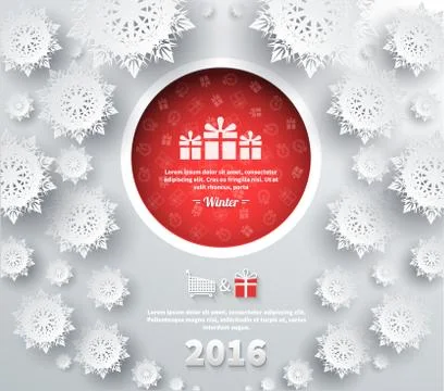 Snowflakes Background 2016 Stock Illustration