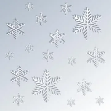 Snowflakes background in paper effect Stock Illustration