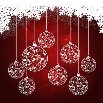Snowflakes background red Stock Illustration
