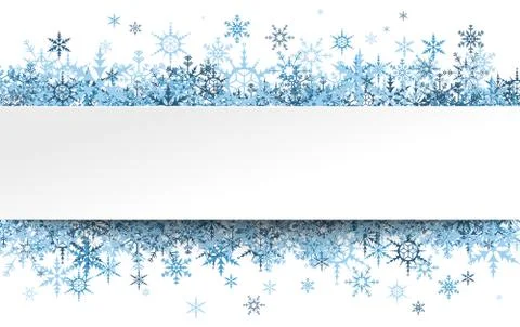 Snowflakes behind white empty frame Illustrazione stock