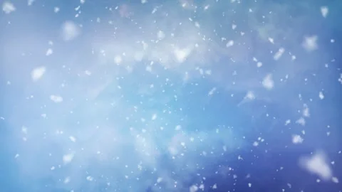 Snowflakes Big and Fluffy Falling Blue Sky 4K Loop Stock Footage 319771274