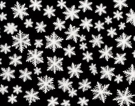 Snowflakes on a black background. Stock Illustration