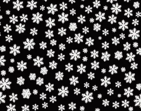 Snowflakes on a black background. Stock Illustration