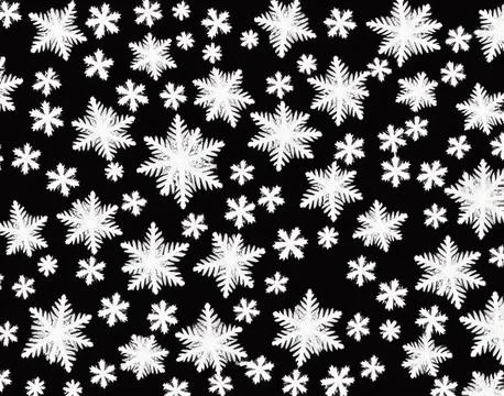 Snowflakes on a black background. Illustrazione stock