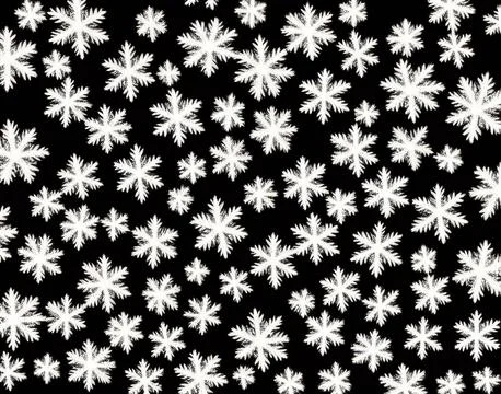 Snowflakes on a black background. Stock Illustration