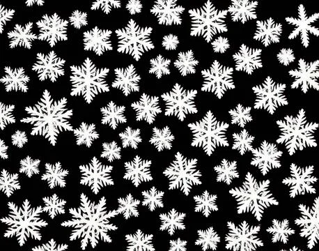 Snowflakes on a black background. Stock Illustration