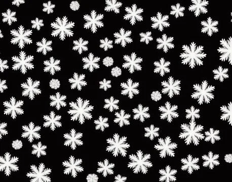 Snowflakes on a black background. Stock Illustration