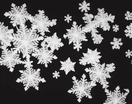 Snowflakes on a black background. Stock Illustration