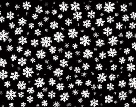 Snowflakes on a black background. Stock Illustration