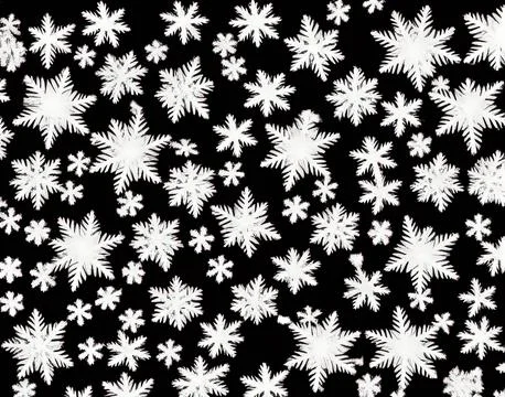 Snowflakes on a black background. Stock Illustration