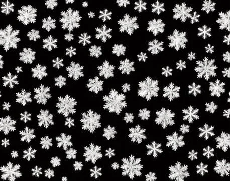 Snowflakes on a black background. Stock Illustration