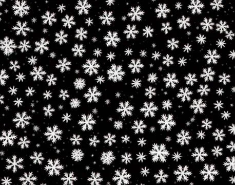 Snowflakes on a black background. Illustrazione stock