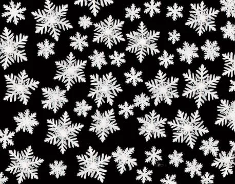Snowflakes on a black background. Stock Illustration