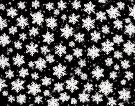 Snowflakes on a black background. Stock Illustration