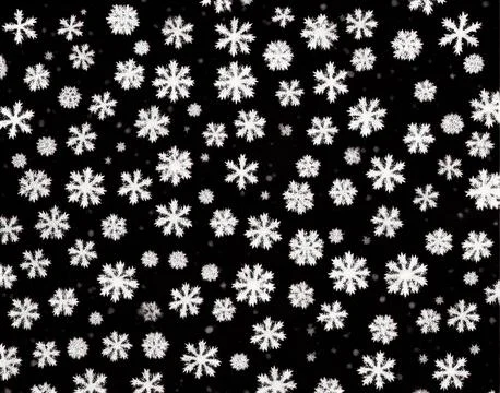 Snowflakes on a black background. Stock Illustration
