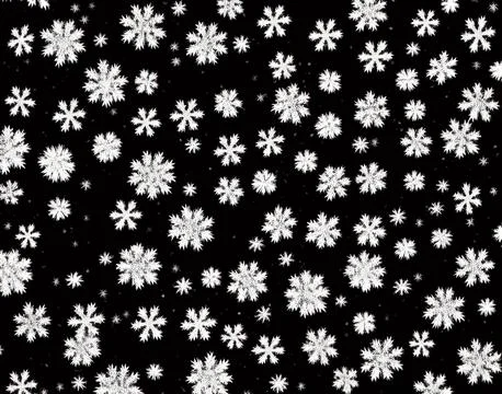 Snowflakes on a black background. Stock Illustration