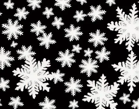 Snowflakes on a black background. Stock Illustration
