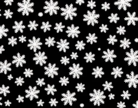 Snowflakes on a black background. Stock Illustration