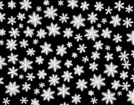 Snowflakes on a black background. Stock Illustration