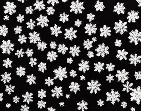 Snowflakes on a black background. Stock Illustration