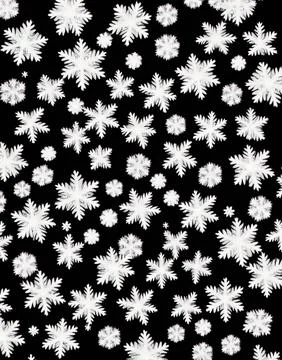 Snowflakes on a black background. Stock Illustration