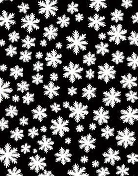 Snowflakes on a black background. Stock Illustration