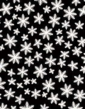 Snowflakes on a black background. Stock Illustration