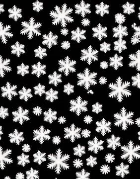 Snowflakes on a black background. Stock Illustration
