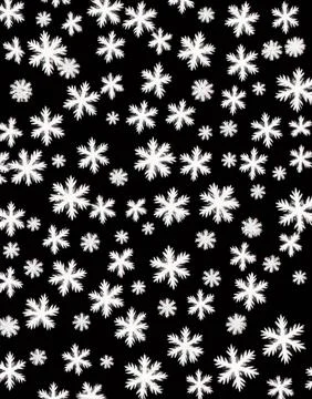 Snowflakes on a black background. Stock Illustration
