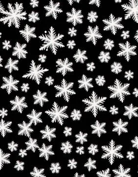 Snowflakes on a black background. Stock Illustration