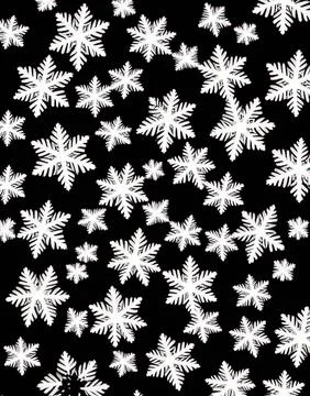Snowflakes on a black background. Stock Illustration