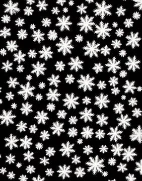 Snowflakes on a black background. Stock Illustration