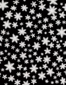 Snowflakes on a black background. Stock Illustration