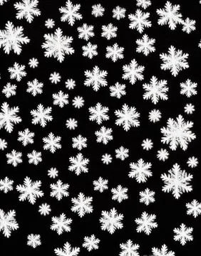 Snowflakes on a black background. Stock Illustration