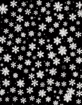 Snowflakes on a black background. Stock Illustration