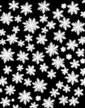 Snowflakes on a black background. Stock Illustration