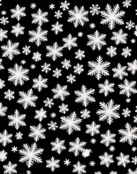 Snowflakes on a black background. Stock Illustration